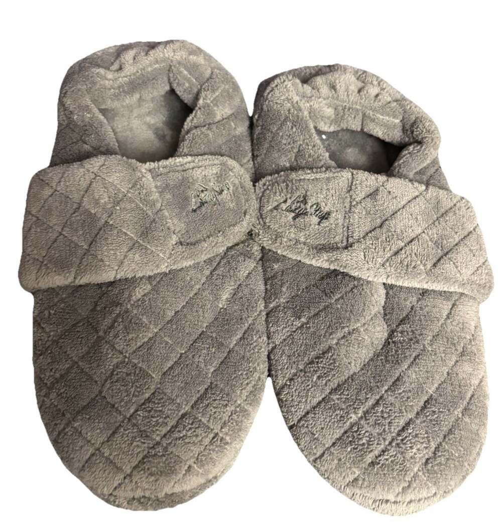 Women's LazyStep Nana Adjustable Slippers Size 11-12 Quilted Soft Foam Hook&Loop